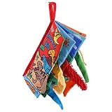Jollybaby Baby Cloth Books, Touch & Feel Crinkle Soft Books, for Infants Babies, Toddler Early Educa