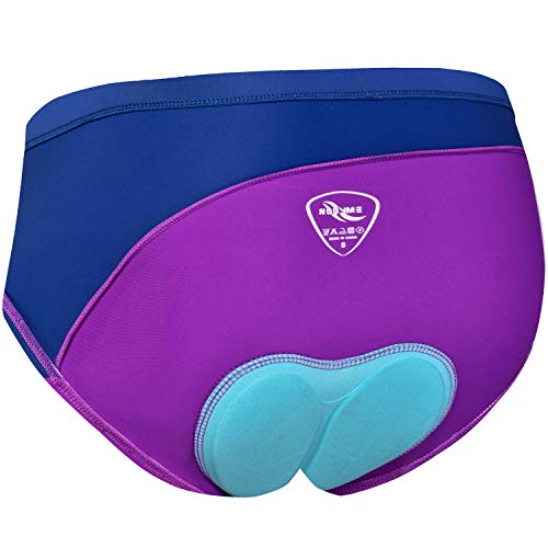 NOOYME Roupa íntima feminina de gel acolchoada com design estampado 3D para bicicleta shorts de cicl
