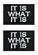 2 Stück Lustiges Biker Patch es ist, was es ist It is What It is Bestickter Aufnäher mit Haken-und Flauschbänder Patches Kompatibel mit Klett Militär Moral Taktisch Emblem- 8x5cm