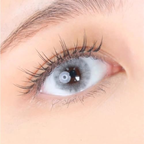 2 stück Hidrocor Jahreslinsen: natürliche, farbige Kontaktlinsen, deckende Kontaktlinsen für dunkle Augen: Blau, grau (Icy Gray, M, 0)