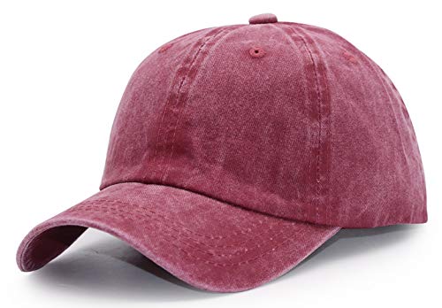 Kkmkshhg Toddler Baseball Hat Boys, Kids Baby Girls Distressed Washed Caps Wine Red #TOP5