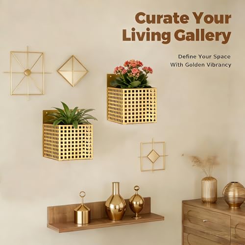 Self-Watering Wall Mount Planter – Gold Indoor Plant Holder Wall Hanging by Gukoee - Used condition - Image 8