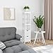 VASAGLE Bathroom Floor Cabinet, Bathroom Storage Organizer Rack Stand, Multifunctional Corner Unit, 2 Drawers, 55.7 Inches in Height, White UBBC066WH01S