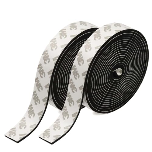 [スプレンノ] 平型ゴム EPDM 粘着テープ 厚み 2mm×幅 20mm 長さ 3ｍ スポンジ クッション 素材 防音 防振 効果 (幅20mm×2個)の画像