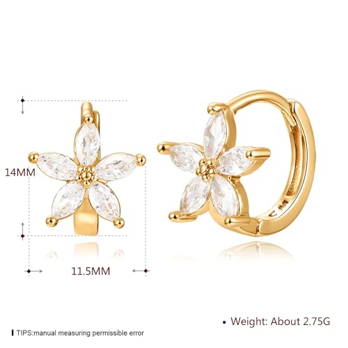 Cubic Zirconia Hoop Earrings 14K Gold Plated Tiny Huggie Earrings Simple Lightweight Small Hoops jewelry gifts for women2