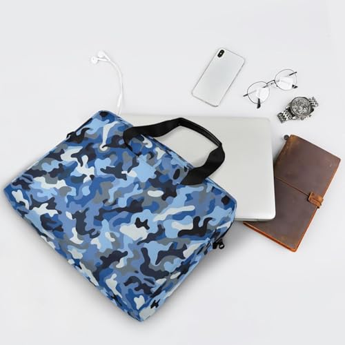 Maletín para portátil 15.6" con correa y asa azul camuflaje miniatura 6