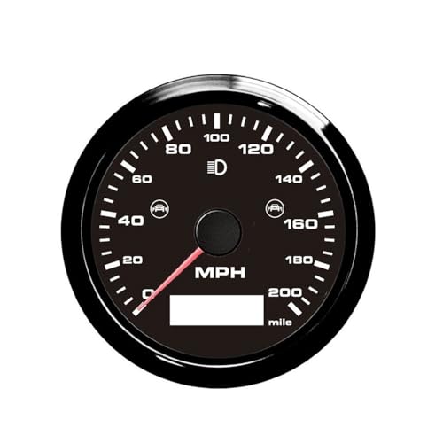 オートバイのスピードメーターゲージ 85mm 200MPH 0-200km/h スピードメーター オドメーター ブラインドスポット検知アラーム レーダーセンサー付き スピード マイレージ 計器パネル