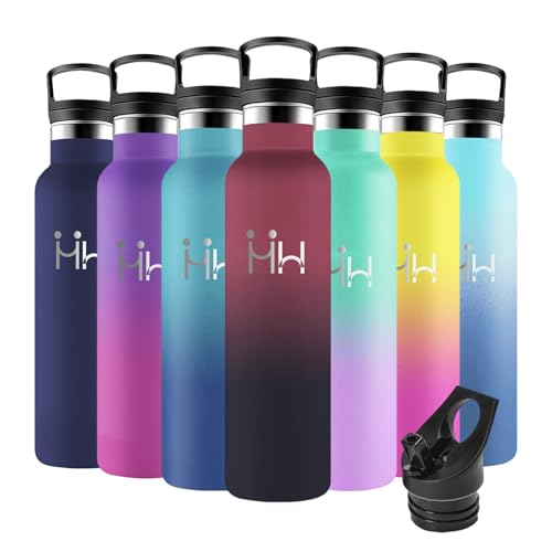 Motswedi Botella Termica 1 litro, 12H Caliente/24 Frío, Botella Agua Acero Inoxidable, Doble Aislamiento, Cantimplora Termica, Cantimplora, a Prueba de Fugas, para Oficina, Gimnasio, Rojo & Negro