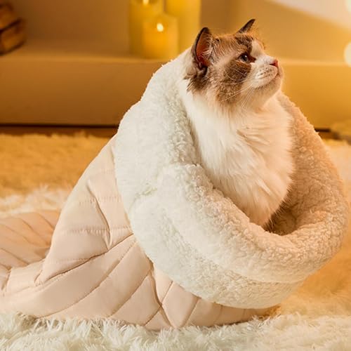 Djowyh Katzen Schlafsack | Leinenstoff Betthöhle | Katzen Betthöhle, Katzenbetten, Weiches Und Waschbares Katzenschlafsack, Leicht Zugängliches Design Für Katzen Und Kleine Hunde