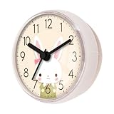 LDDIFHWW Orologio da Parete Impermeabile per Doccia E Bagno, con Ventosa, Antiappannamento, Design Compatto, Adatto per Piscina, Bagno, Cucina, Camera da Letto, Bianco
