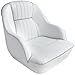 Leader Accessories Pontoon Captains Bucket Seat Boat Seat (White/Gray piping)