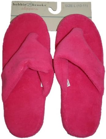 Terry Cloth Flip Flop Slippers (Pink) Size 10-11