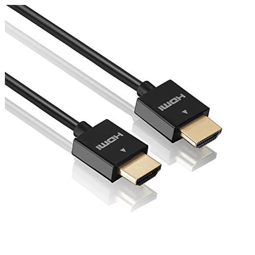 HDGear HDG-HC01-010 – Super Slim High Speed HDMI-kabel med guldpläterade kontakter, HDMI A-kontakt till HDMI A-kontakt (1 m) svart