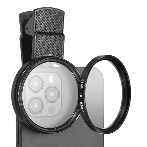 Filtro de estrella de 8 puntos PATIKIL de 52mm con clip para fotografía en smartphones y DSLR