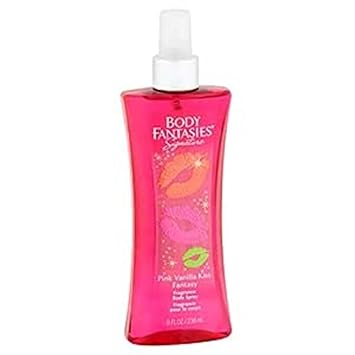 Body Fantasies SIGNATURE Women's Pink Vanilla Kiss Fantasy Body Spray, 8 Oz, 236 ml (BF44)