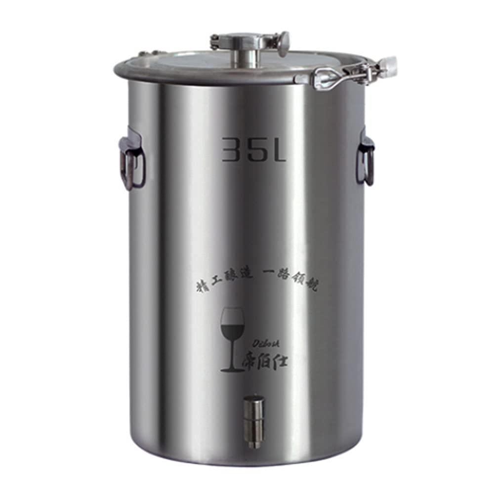 35L 304/316 SUS fermentation barrel with faucet sealed storage barrel special for home brewing Food grade brewing equipment (304 with tap)