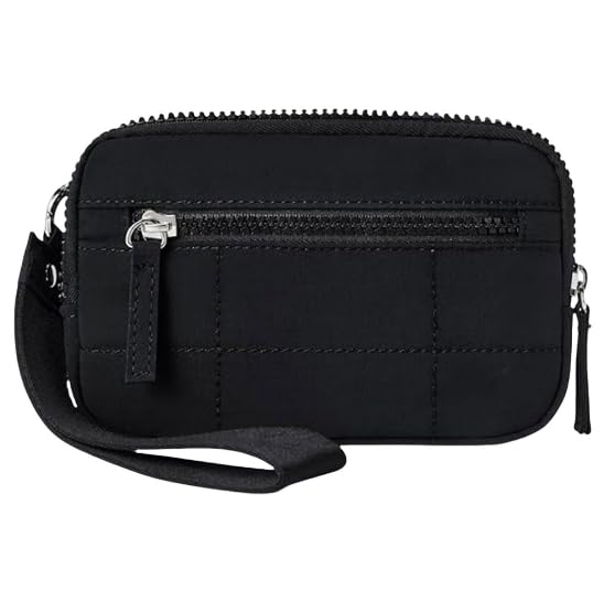 Wristlet Wallets for Women Nylon Quilted RFID Wallet with 3 Zipper Purse for Travel Credit Card Holder Phone Organizer2