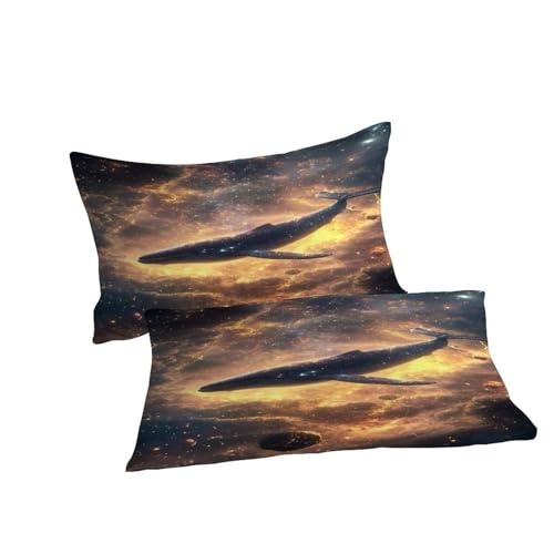 Housse de couette whale nébuleuse 260x220 cm avec 2 taies