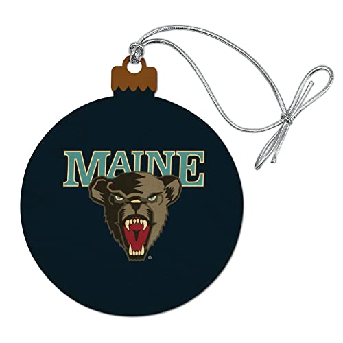GRAPHICS & MORE University of Maine Black Bears Logo Wood Christmas Tree Holiday Ornament