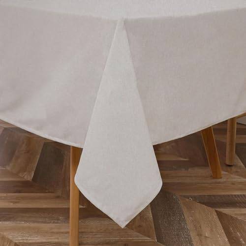 Majestic Giftware PVC Faux Leather Rectangle Tablecloths | (TCG39-5490) Egg Shell Crosshatch Waterproof & Spill Proof Dining Table Cover | Decorative Washable Tablecloth for Home, Kitchen (54X90)