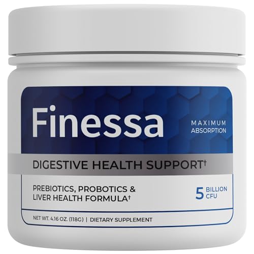 Finessa Digestive Probiotic Drink - 2in1 Digestive Health, Liver Cleanse Detox & Repair | Constipation, Gas and Bloating Relief | Gut Health Blend with Prebiotics & Probiotics | Non-GMO, 50 Servings