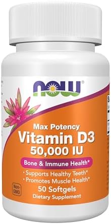 NOW Foods Supplements, Vitamin D-3 50,000 IU Softgels, 50 softgels