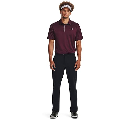Under Armour Men's Tech Golf Polo, (601) Dark Maroon / / Pitch Gray, X-Small 5