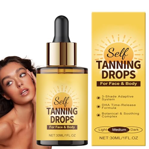 Gocce abbronzanti per il viso Se-Lf, gocce abbronzanti senza sole, abbronzante liquido, formula naturale e abbronzante, idratante e nutriente, 30 ml, per una pelle radiosa e dall'aspetto sano