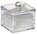LILGIFT Square Acrylic Cotton Ball Holder, Single Tier
