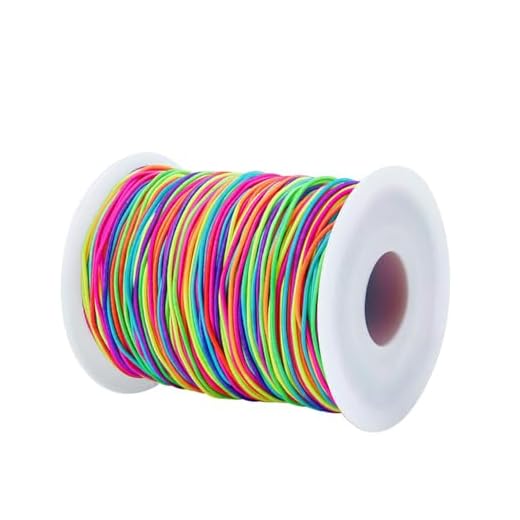 1pc Rainbow Elastic Beading Cord - 50m/164ft Stretchy Bracelet String for Jewelry Making,Beading, and Crafts
