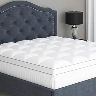Luxury Mattress Topper Single Size - Soft & Cooling, 100% Pure Cotton, Durable & Water Repellent Pillow Top, Optimum Thickness with Down Alternative Fill, 30cm Deep Pocket Skirt