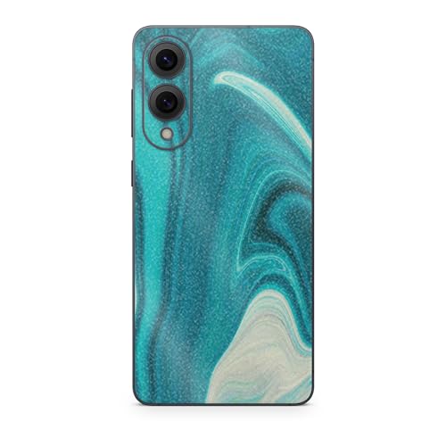 Glossy Glitter Phone Skin Compatible with Samsung Galaxy S25 Edge - Aqua Swirl - Premium 3M Vinyl Protective Wrap Decal Cover - Easy to Apply | Crafted in The USA by MightySkins