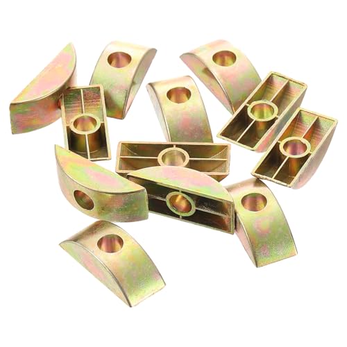sourcing map 6mm Hole Dia Furniture Connector Half Moon Nuts Spacer Washer Bronze Tone 12PCS