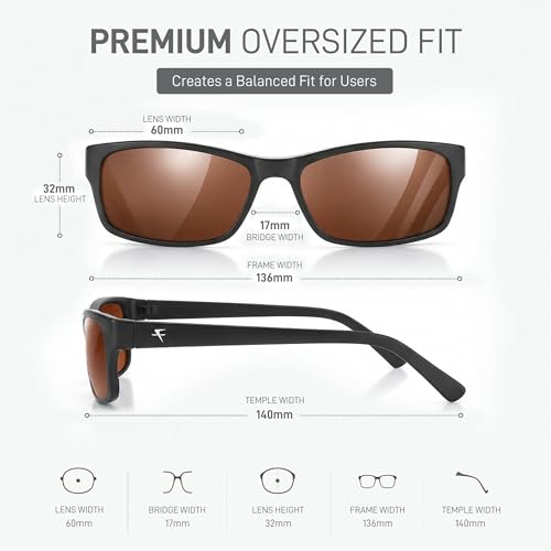 Image of FATHEADZ Oversized Polarized Sunglasses Men & Women - UV Protection RX Ready Wide Fit Eyewear for Outdoor Use - RX Ready