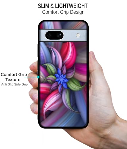 Image of Colorful Flower Design Premium 2D Printed Metal Back Case Cover for Google Pixel 7A 5G