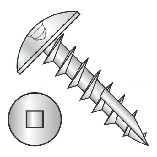 #8 x 3/4" Deep Thread Wood Screws/Square Drive/Truss Head/Type 17 Pt/Steel/Zinc/Type 17 Point / #2 Square Drive/Full Thread (Carton: 6,000 pcs)