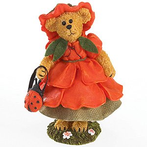 Boyds Bears Resin Penelope Bearybloom August Poppy Flower Of The Month