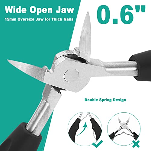 TPPICK Nail Clippers, Toenail Clippers Tool for Thick/Ingrown Toenails, Adult Men & Seniors Thick Toenails, Heavy Duty Toe Nail Clippers with Super Sharp Blade & Long Handle - Image 5