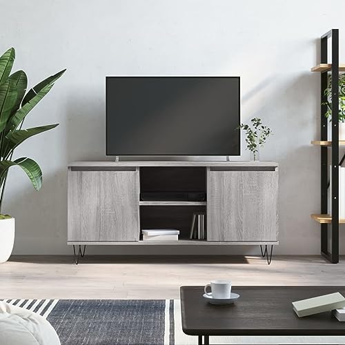 Woonisher Meuble TV Sonoma Gris 104x35x50 cm Bois d'ingénierie Ensemble Meuble TV et Table Basse