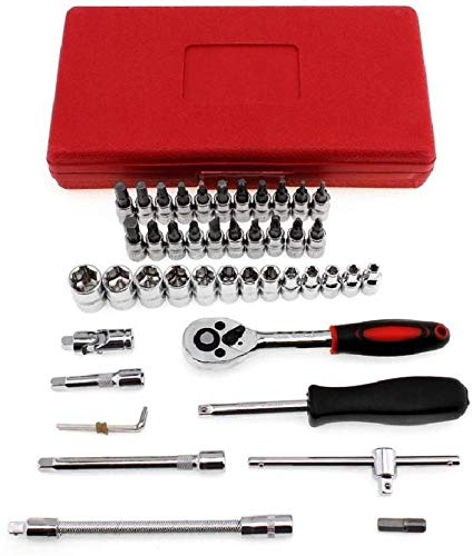 Inditrust Socket Set of Wrench, Snap and Grip 1/4 Inch, DIY Repair Tool Kit (46-Pieces)