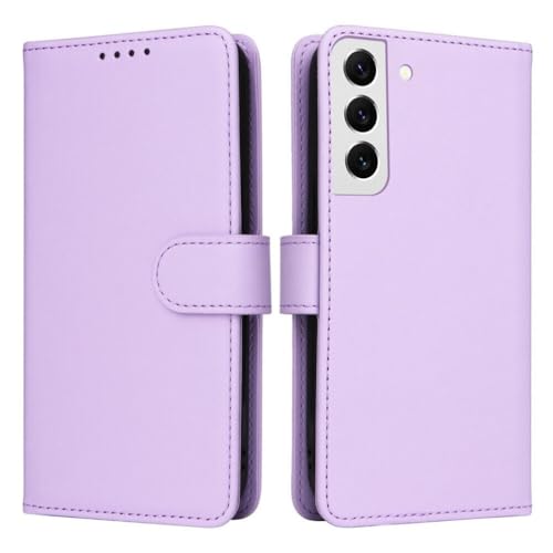 Étui portefeuille cuir Samsung S21 Plus violet amovible rabat magnétique