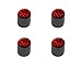 Zebra Print Black Red Tire Rim Wheel Aluminum Valve Stem Caps - Black Color
