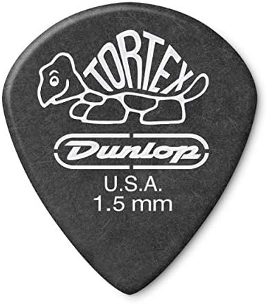 Jim Dunlop 482P 1.5mm Tortex Pitch Jazz III Guitar Pick - Black (Pack of 12)
