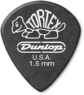 Jim Dunlop 482P 1.5mm Tortex Pitch Jazz III Guitar Pick - Black (Pack of 12)