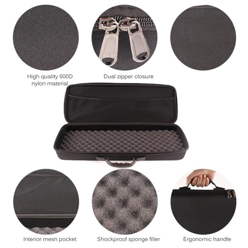 Funda Portátil para Cañas de Pescar - Bolsa Rígida de EVA a Prueba de Golpes con Correa para Hombro para Almacenamiento de Accesorios, Negro miniatura 6