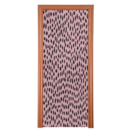 FLildon Charming Leopard Door Cover Decoration, Party Accessory Porch Decor for Festive Ornament Room Door Covers 32 x 79 Inch