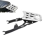 Monkey125 Hinterer Gepäckträgerhalter kompatibel mit Monkey 125cc JB02 JB03 2018-2025 Z125MA, Unterstützungsrahmen für Motorradsitz-Heck-Top-Tasche, Gepäckaufbewahrungs-Halter für Motorrad (Silber)