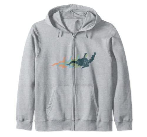 Silueta deportiva para mamá y papá – paracaidismo vintage Sudadera con Capucha