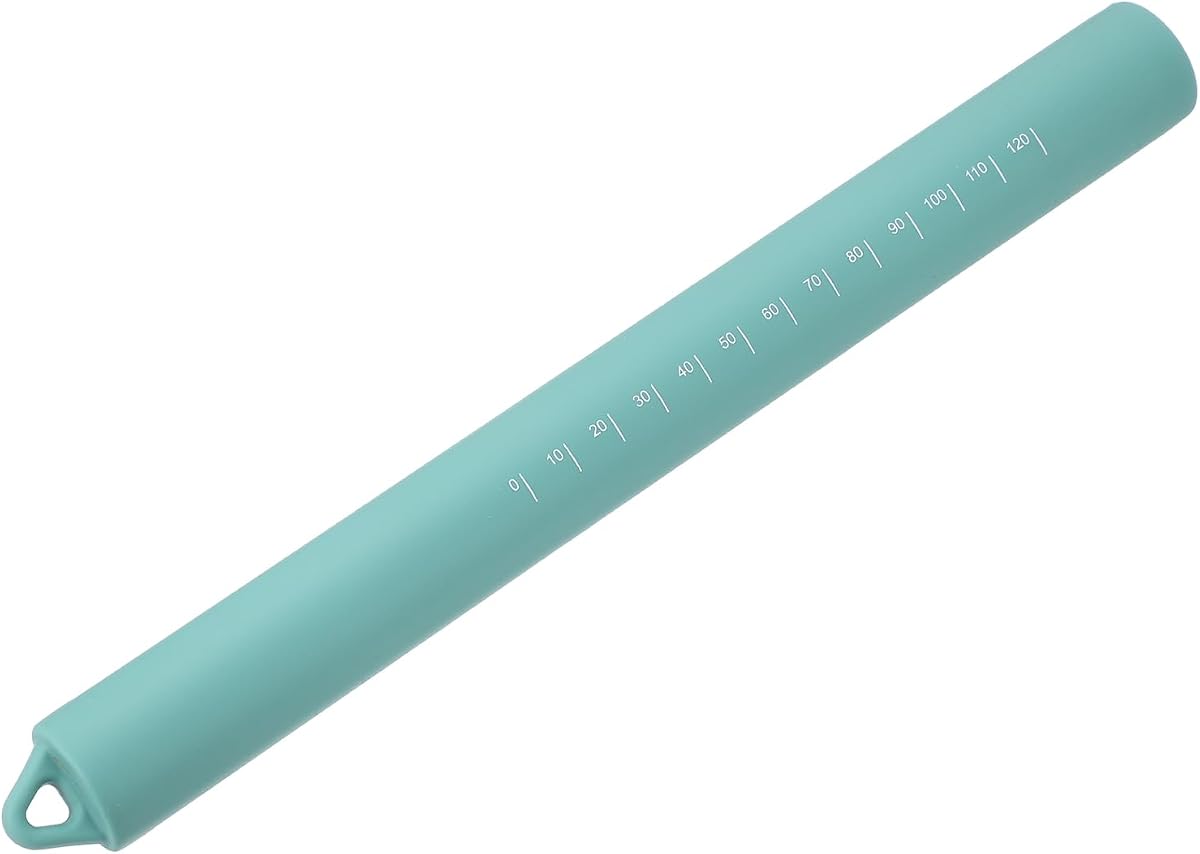 uxcell Rolling Pins for Baking, 10 Inch Silicone Non-Stick Rolling Pin Stainless Steel Inner Core Baking Roller for Home Kitchen Dough Cookies Pastry, Green