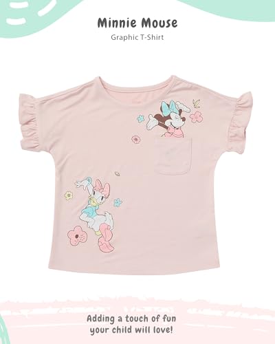 Image of Disney Minnie Mouse or Princess Lenticular T-Shirt, Girls Cute Toddler Short Sleeve Outfit